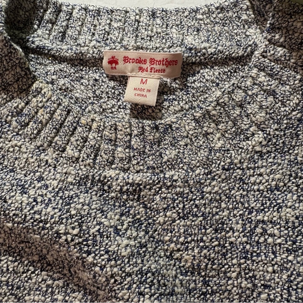 Brooks Brothers Red Fleece Women’s Textured Knit Sweater Subtle Metallic M - Picture 3 of 6